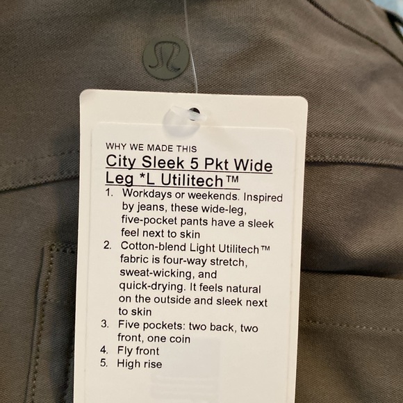 ❤️ Lululemon City Sleek High-Rise Wide-Leg Pant *Light Utilitech Grey Sage NWT - Picture 7 of 11